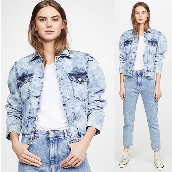 Isabel Marant Jackets & Blazers - NWT Isabel Marant Lolinea Denim Jacket in Light Blue Acid Wash 90s Style